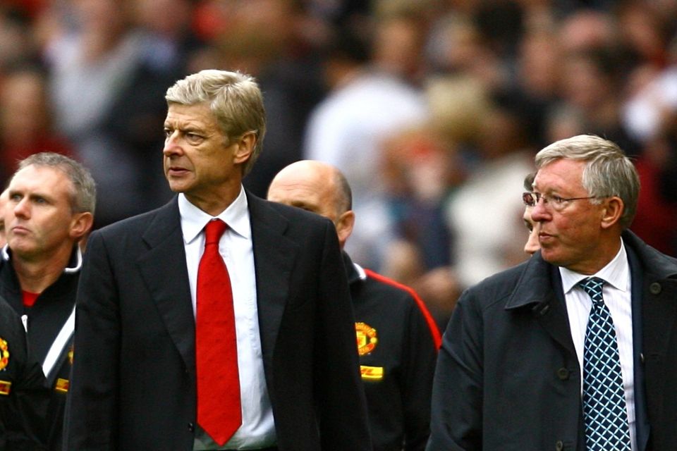 Arsene Wenger, left, and Sir Alex Ferguson, right, had a heated rivalry