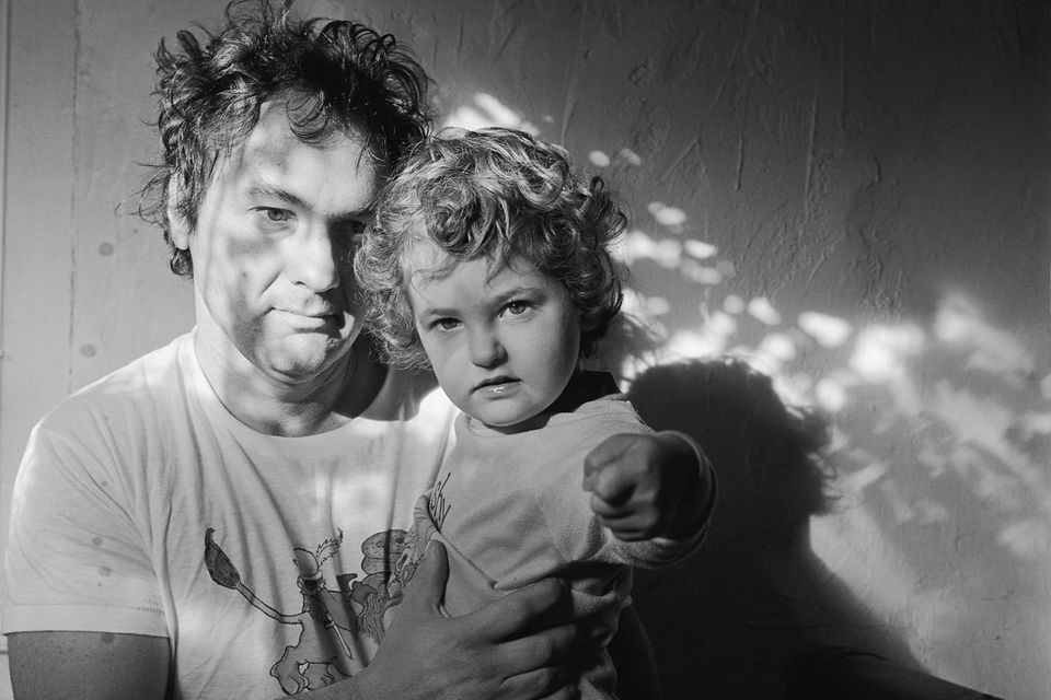Photographer Larry Fink in a self-portrait with his daughter, Molly, from 1983 (Larry Fink/Courtesy Robert Mann Gallery via AP)