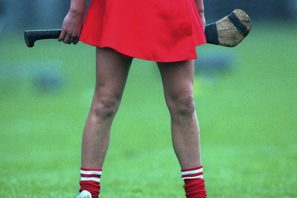 Camán lads: A camogie player wears a skort. Photo: Sportsfile