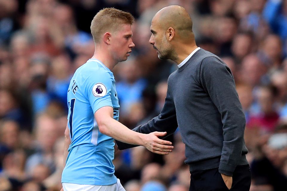 Kevin De Bruyne, left, was outstanding for City