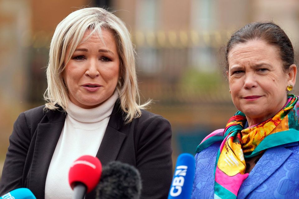 Sinn Féin party leader Mary Lou McDonald and vice president Michelle O'Neill. Photo: Brian Lawless/PA Wire