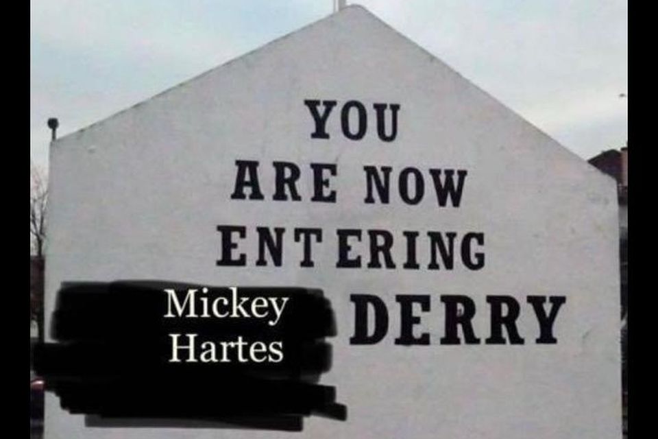 Mickey Harte's name added to Free Derry Corner.