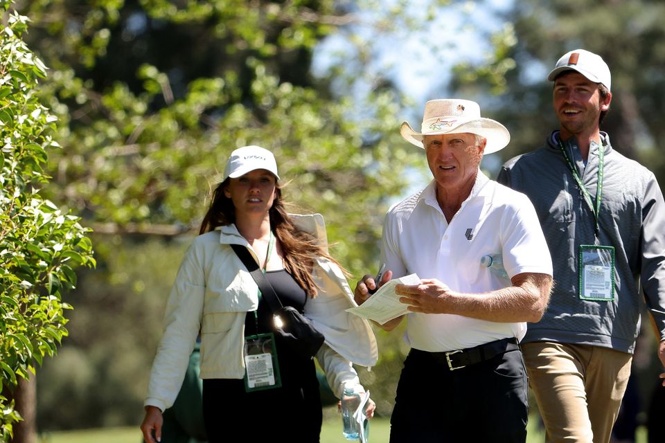Greg Norman at the Masters. Photo: Jamie Squire/Getty