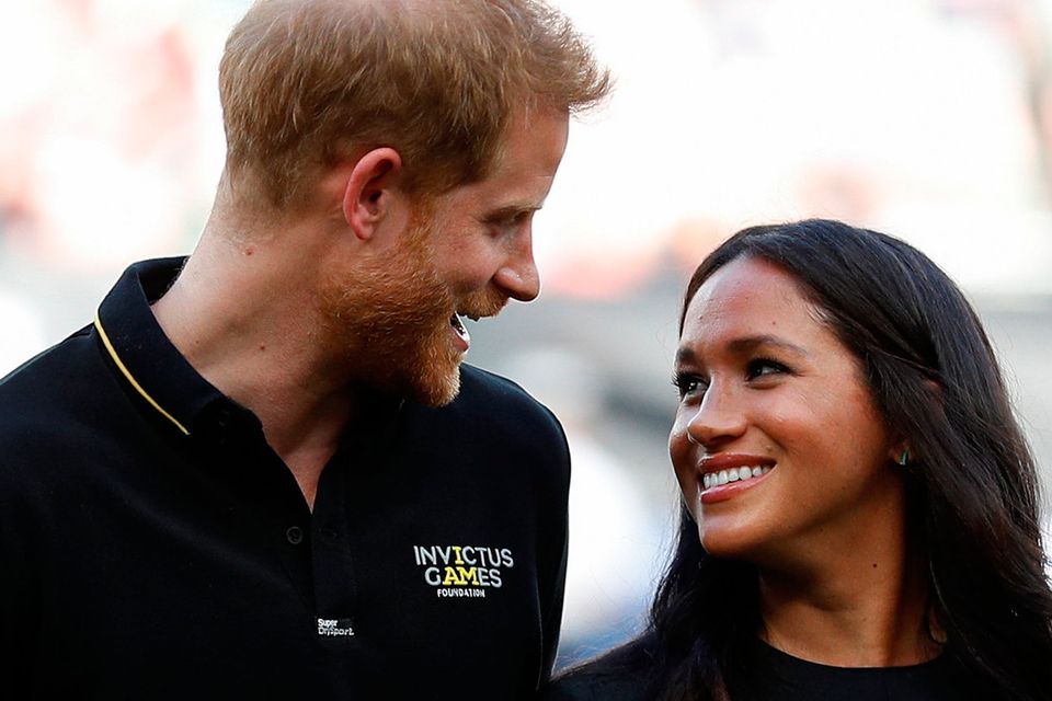 Prince Harry, Duke of Sussex and Meghan, Duchess of Sussex attend the Boston Red Sox vs New York Yankees baseball game at London Stadium on June 29, 2019 in London, England. The game is in support of the Invictus Games Foundation. (Photo by Peter Nicholls - WPA Pool/Getty Images)