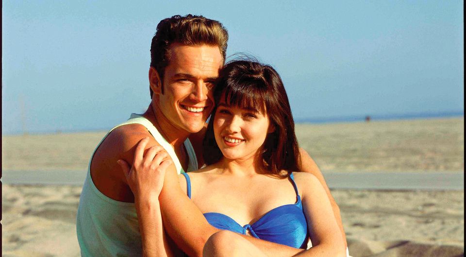 Luke Perry and Shannen Doherty of Beverly Hills, 90210