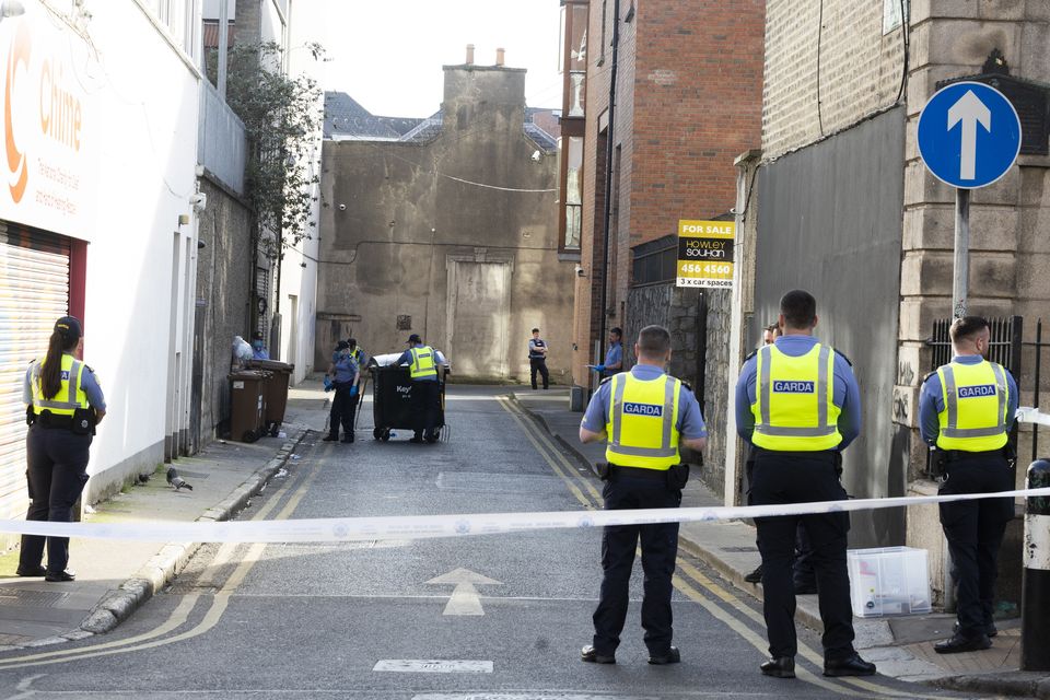 The scene on Frederick Lane North was closed off following the incident. Pic: Sam Boal/Collins Photos