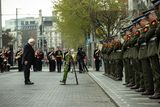 thumbnail: President Michael D Higgins lays a wreath outside the GPO today. Pic: Mark Condren