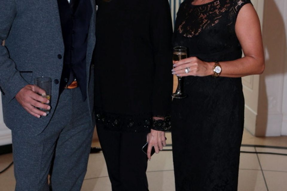 12/9/13 Louise Kennedy with Keith and Lisa Duffy at the launch of the Louise Kennedy Autumn/Winter 2013 collection at the Hugh Lane Gallery in Dublin. Picture:Arthur Carron/Collins