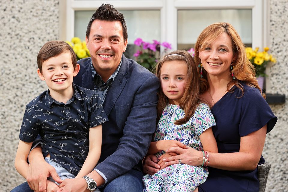 Jamie and Niamh Kinsella with their children Ruben (8) and Faye (7). Photo: Gerry Mooney