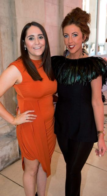 Niamh McNamee and Siobhan Walsh at The Dublin Fashion Festival Show at City Hall