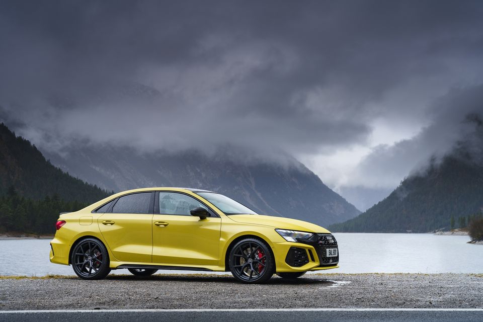The Audi RS3. "Designed and produced by the high-performance Audi Sport GmbH division, the RS badge has come to signify usability and performance and has graced some of Audi’s most exhilarating cars"