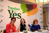 thumbnail: l-r; Ailbhe Smyth, Grainne Griffiin and Orla O'Connor at Together for Yes press conference. Davenport Hotel, Dublin. Picture: Caroline Quinn
