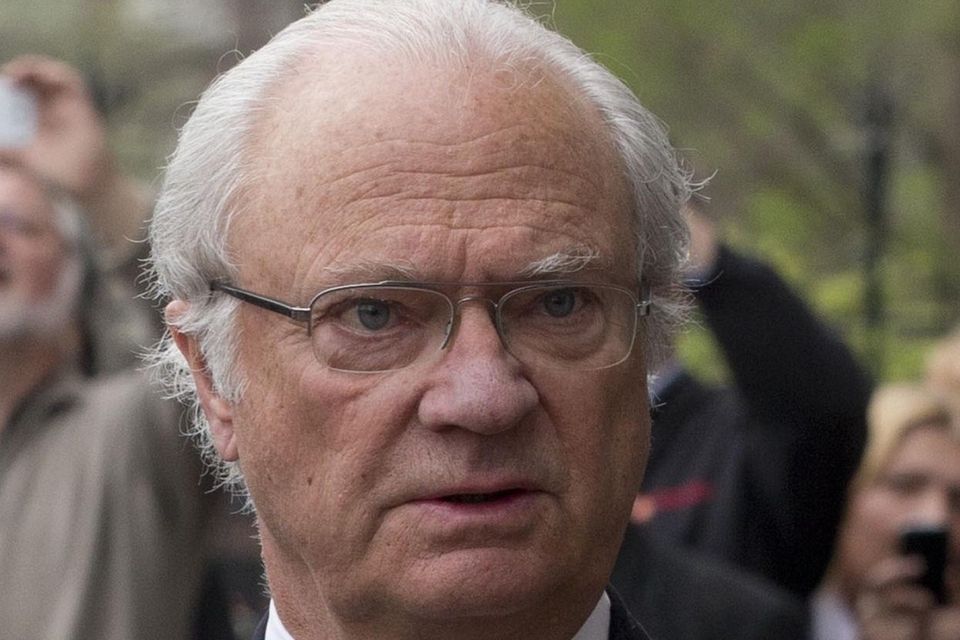 Sweden's King Carl Gustaf was unhurt in the crash, the palace said (AP)
