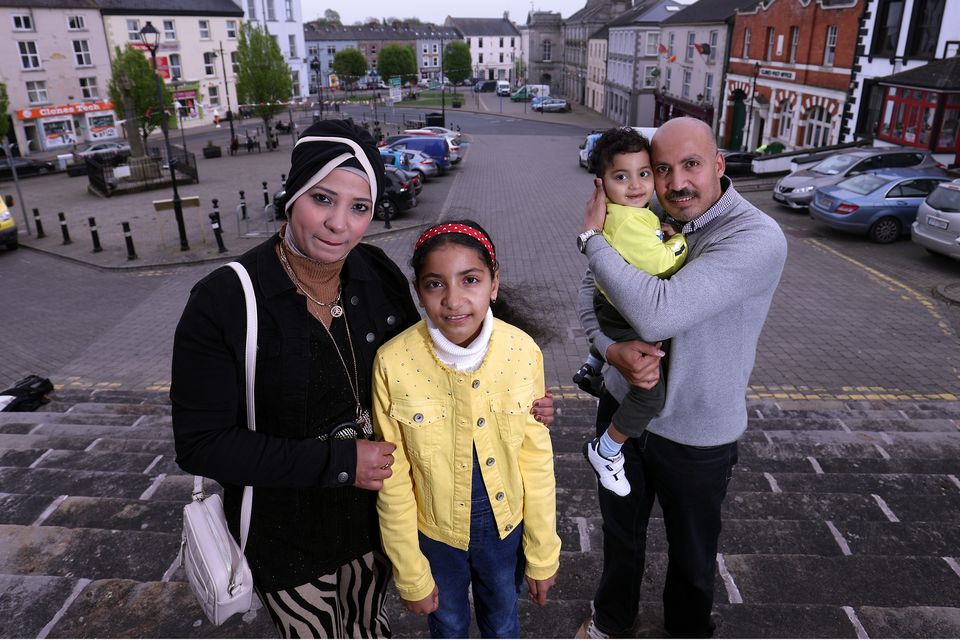 Samy Abdelrahman with his wife Mona Khalifa and children Yasmin and Ahmed in Clones. Photo: John McVitty