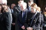 thumbnail: John Bruton's brother and Dublin Bay North TD Richard Bruton arrives for the funeral mass. Picture by Gerry Mooney