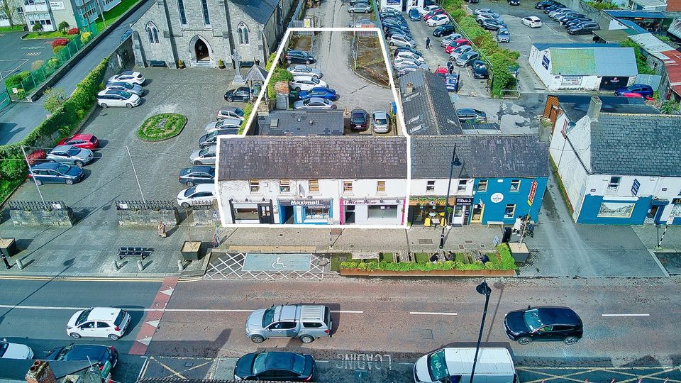 The property on Main St, Celbridge has a car park with side access and development potential