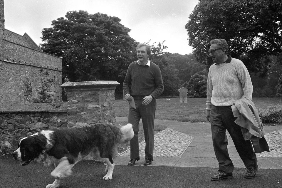 Tony O’Reilly with US diplomat Henry Kissinger at Castlemartin, Co Kildare, in 1983