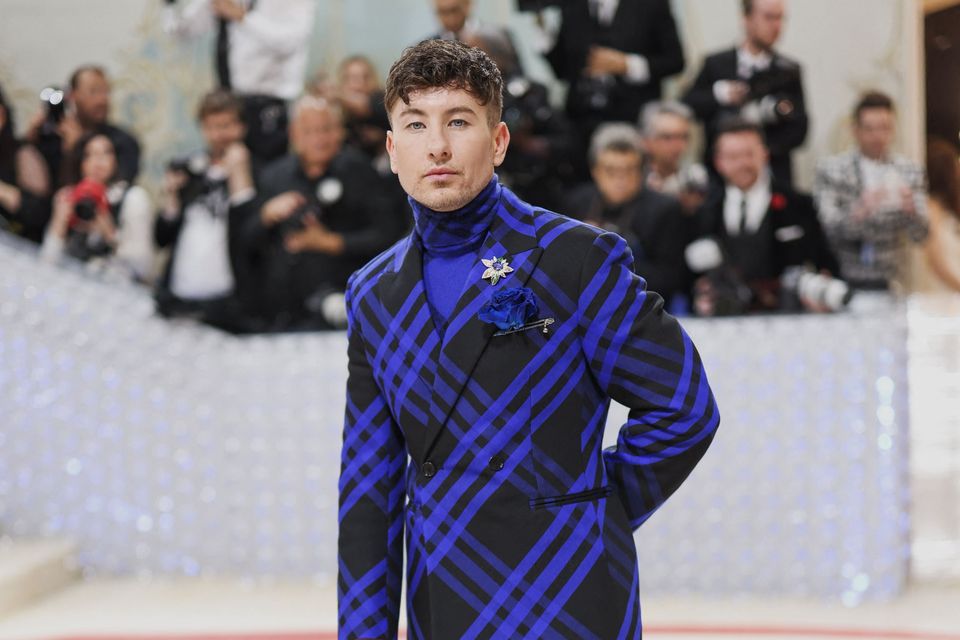Barry Keoghan poses at the Met Gala, an annual fundraising gala held for the benefit of the Metropolitan Museum of Art's Costume Institute with this year's theme "Karl Lagerfeld: A Line of Beauty", in New York City, New York, U.S., May 1, 2023. REUTERS/Andrew Kelly