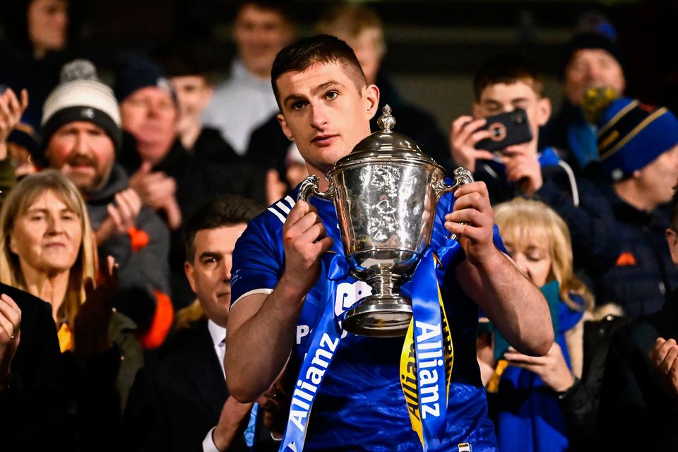 Clare captain Conor Cleary lifts the trophy after the Allianz National Hurling League Division 1 final match against Kilkenny at FBD Semple Stadium in Thurles, Tipperary. Photo: Piaras Ó Mídheach/Sportsfile