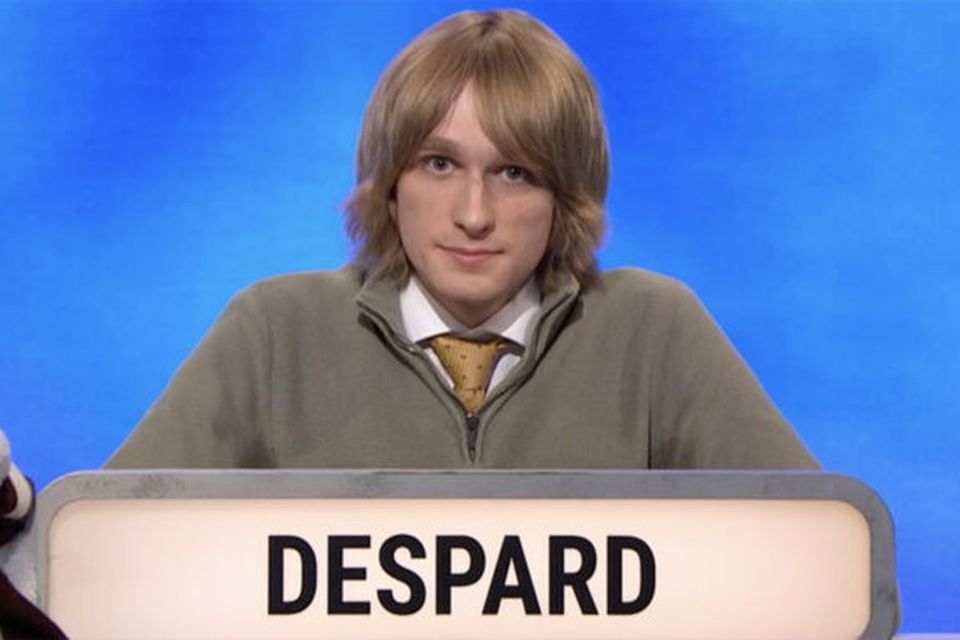 Oscar Despard on screen on University Challenge. Pic: Lifted Entertainment/ITV Studios