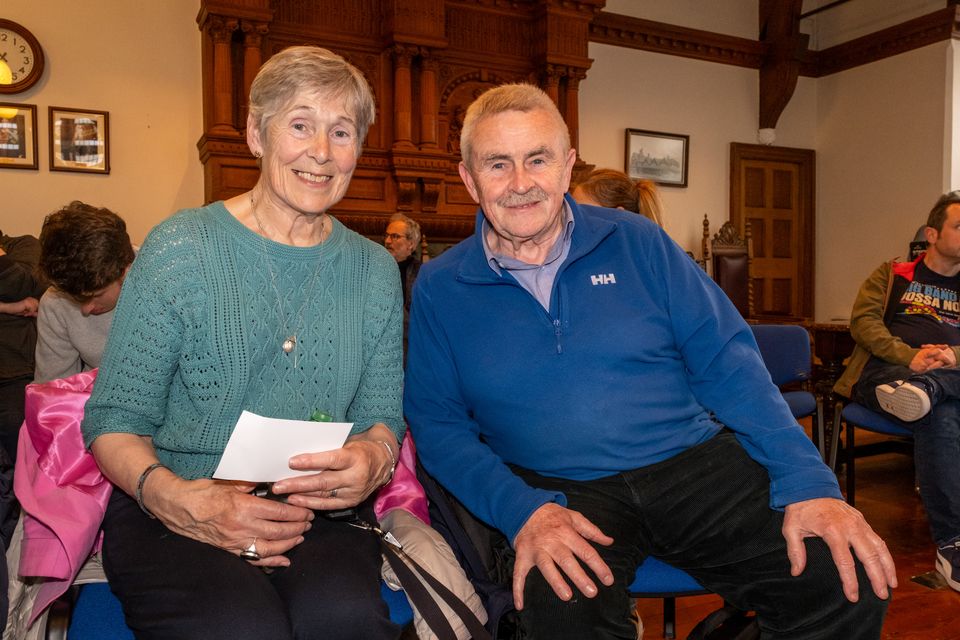 Former Labour Party TD Liz McManus with Sean Lenihan at Bray Town Hall to see Naïssam Jalal and Claude Tchamitchian. Photo: Leigh Anderson