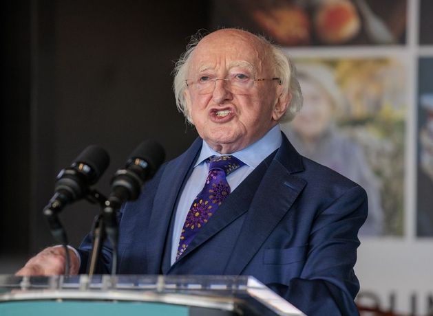 Former President Michael D Higgins hits out at militarism and 'outrageous' political language