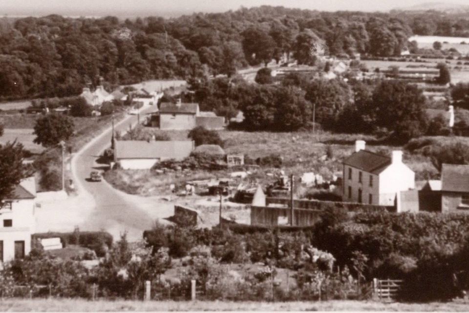 A View of old Ballinalea in Ashford, then called Bonalea, from the 1950s taken from a field overlooking the square.