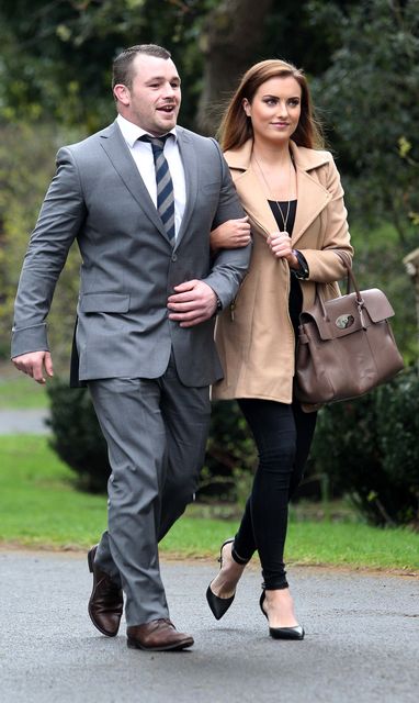 Cian Healy and Holly Carpenter arrive at a reception at Farmleigh House, Phoenix Park to honour the Six Nations winning Irish Rugby team. Picture Colin Keegan/Collins