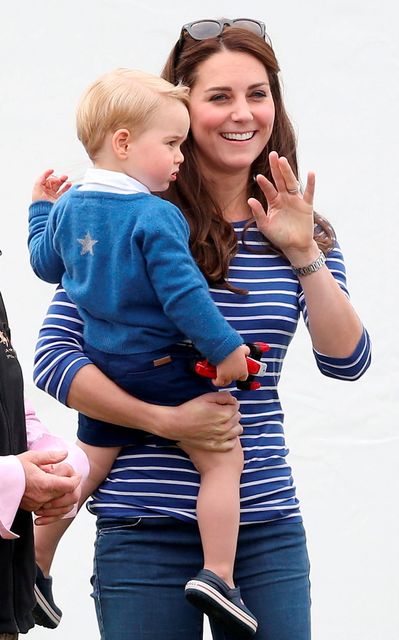 Catherine Duchess of Cambridge attends the Gigaset Charity Polo Match with Prince George of Cambridge at Beaufort Polo Club on June 14, 2015 in Tetbury, England.  (Photo by Chris Jackson/Getty Images)