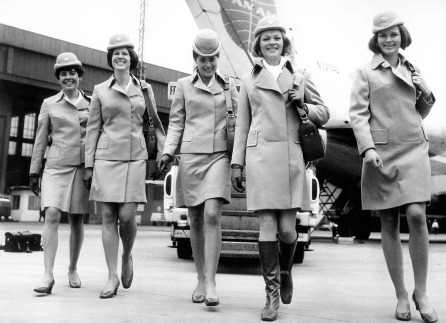 Pan-Am cabin crew at Berlin in 1969. Photo by Chris Hoffmann/picture alliance via Getty Images