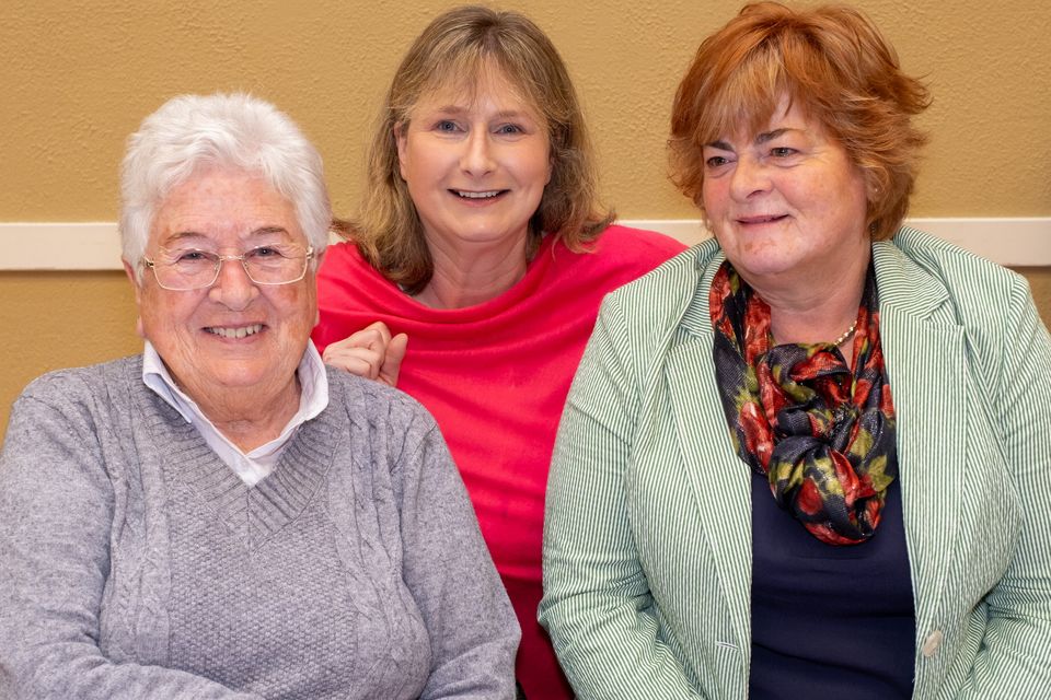 Local election candidate Orla Finn (centre) with Mary Power and Geraldine Clifford at the Delgany ICA Alzheimer's Tea Day at Kilian House Greystones. 