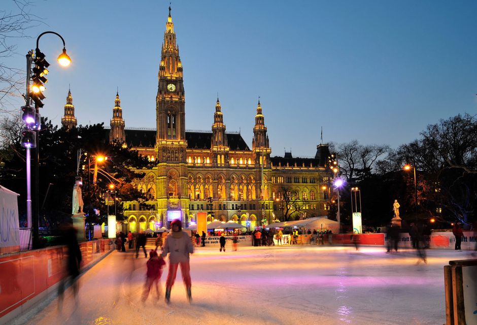 Ice skating at Old Town Hall, Vienna