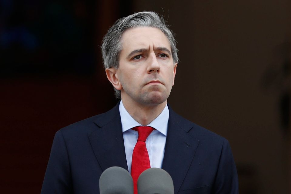 Taoiseach Simon Harris speaking to the media at Government Buildings. Photo: Damien Storan/PA
