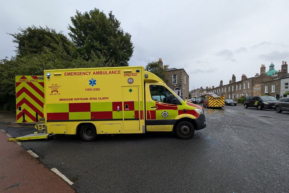 Dublin Fire Brigade on scene of an e-scooter accident in the city centre.