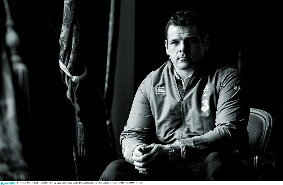 5 February 2015; Ireland's Mike Ross following a press conference. Carton House, Maynooth, Co. Kildare. Picture credit: Matt Browne / SPORTSFILE