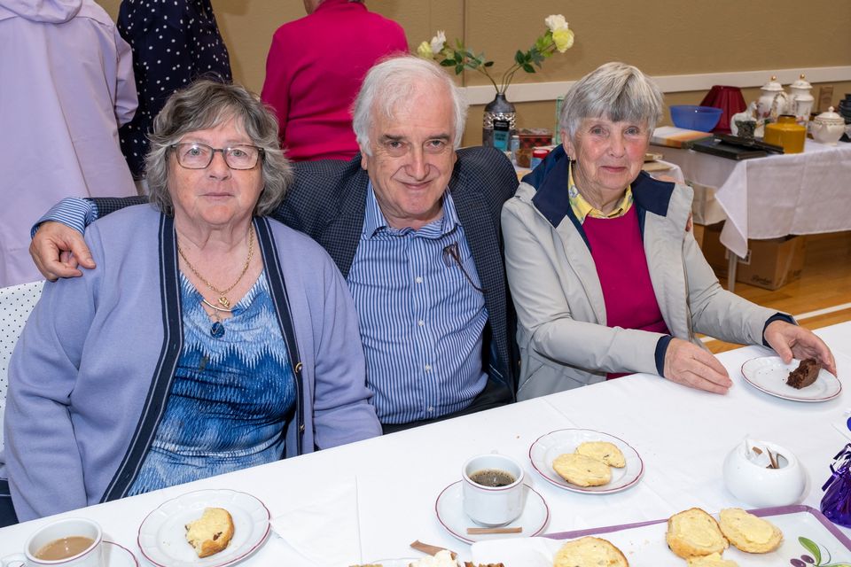 Carmel and Charles Egan with Mary Dunne at the Delgany ICA Guild Coffee Morning in aid of Alzheimer Society of Ireland. 