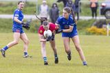 thumbnail: Kate Priest of St. Mary's is challenged by Coláiste Bhríde's Katie Wafer. 