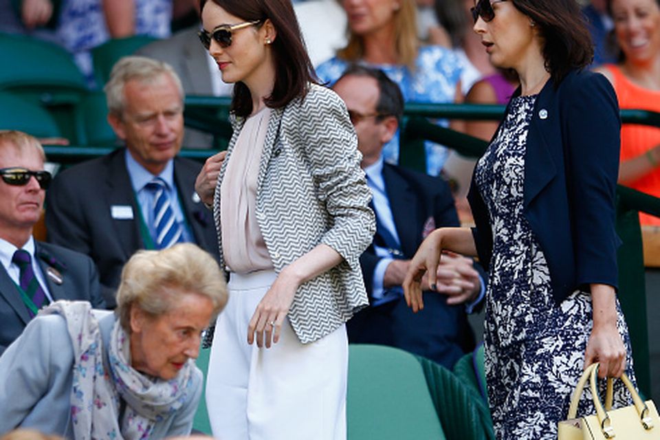 LONDON, ENGLAND - JULY 11:  Michelle Dockery attends day twelve of the Wimbledon Lawn Tennis Championships at the All England Lawn Tennis and Croquet Club on July 11, 2015 in London, England.  (Photo by Julian Finney/Getty Images)