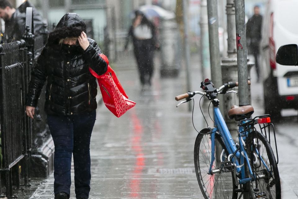 Rain in Dublin city centre. Picture: Collins