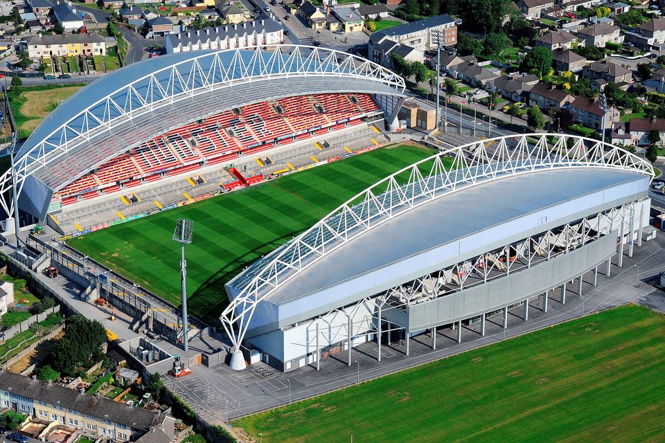 An aerial view of Thomond Park Stadium, Limerick. Picture credit: Diarmuid Greene / SPORTSFILE