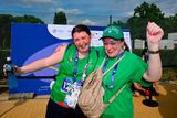 thumbnail: Team Ireland's Emma Costello, a member of Navan Special Olympics Club, from Clonee, Dublin, with her mother Siobhán after competing in the Long Jump qualifying round on day five of the World Special Olympic Games 2023 at the Hanns-Braun-Stadion, in the Olympiapark, Berlin, Germany. Photo by Ray McManus/Sportsfile