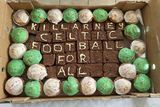 thumbnail: A cake made to commemorate the 10th birthday of the 'Football for All' initiative. 