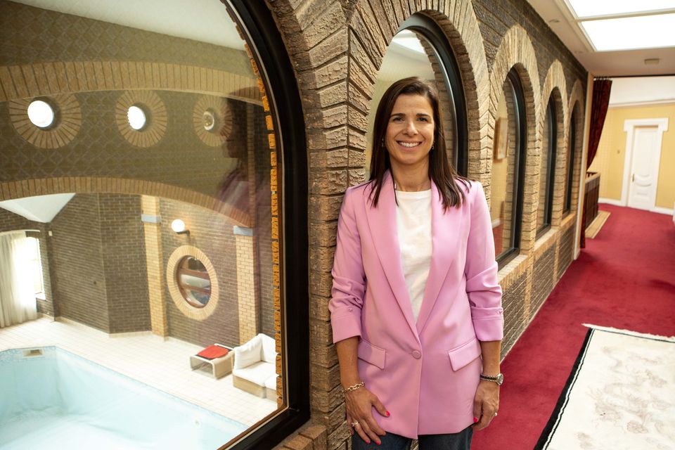 Owner Bronagh Hughes overlooking the pool. Photo: Barbara McCarthy