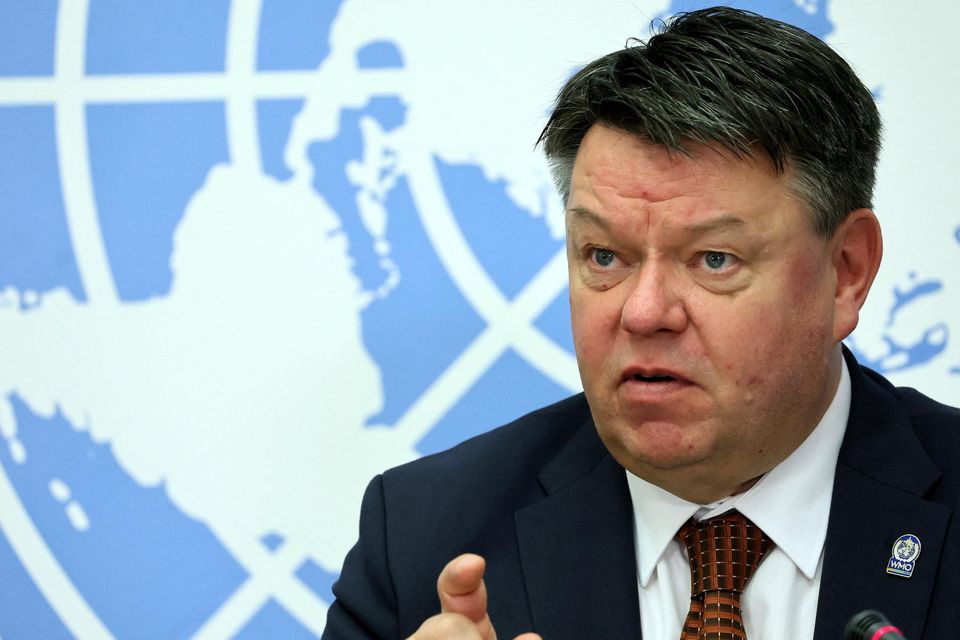 World Meteorological Organisation secretary general Petteri Taalas at a news conference to launch a state of global climate report at the UN in Geneva. Photo: Reuters