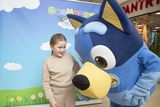 thumbnail: Ellie Jameson chats with Bluey at the Bridgewater Shopping Centre in Arklow. Photo: Michael Kelly