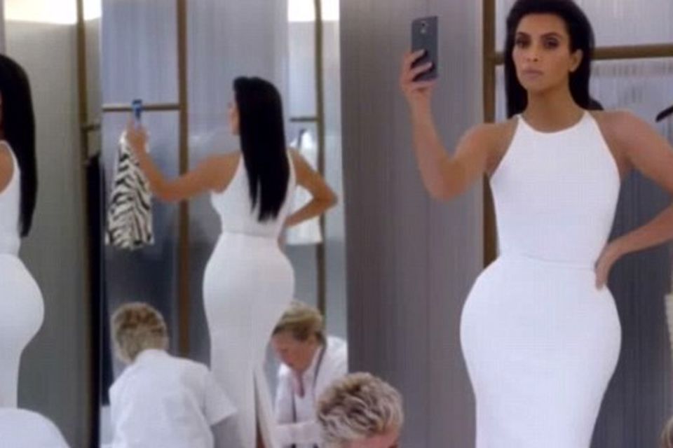Kim Kardashian in her T-Mobile ad for the Super Bowl