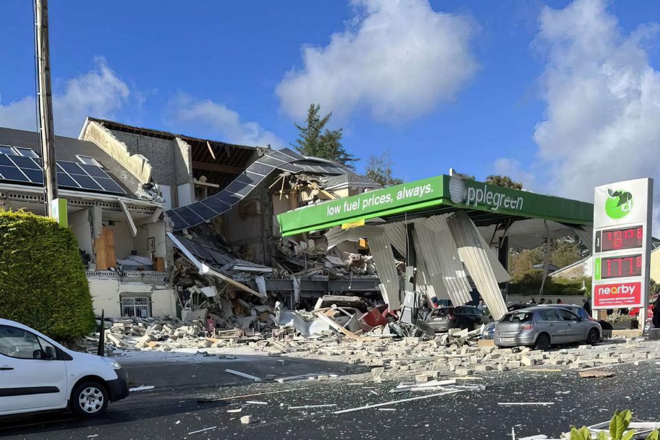 The scene of the blast in the north Donegal village of Creeslough on October 7, 2022. Ten people, including three children, were killed in the explosion. Photo: NW newspix