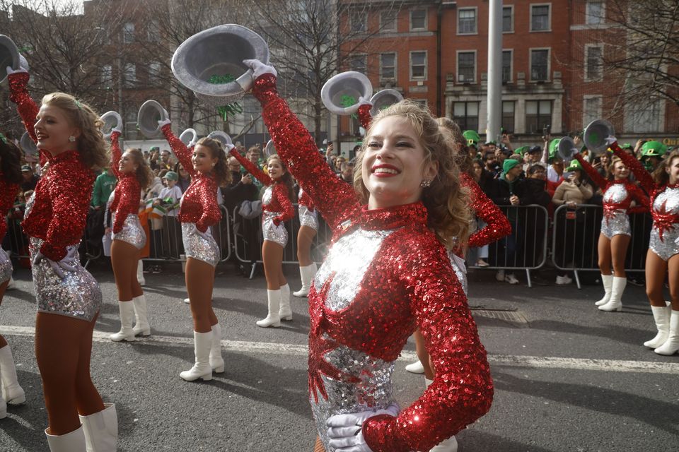 Performers in the parade in Dublin city centre today. Photo: Arthur Carron/Collins