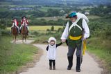 thumbnail: Pictured is re-enactor Ray Murphy wiht his granddaughter Emily