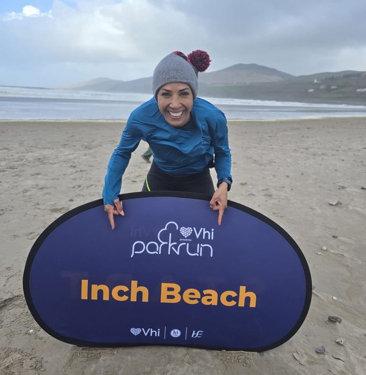 Three-time Olympic medallist Dame Kelly Holmes takes part in Kerry’s Inch Beach parkrun
